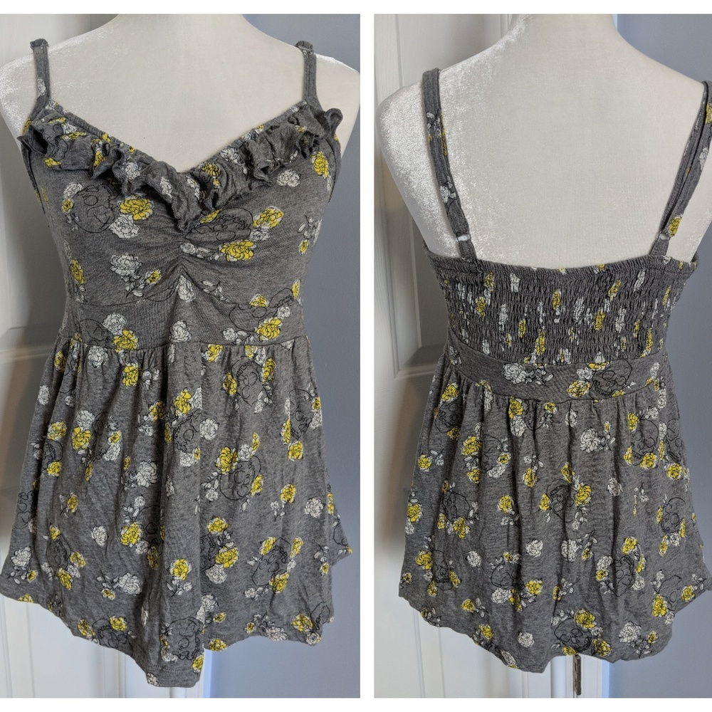 ❌SOLD❌Torrid Tank Top 0 Ruffle Skull Babydoll